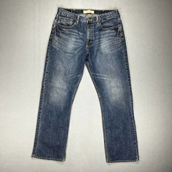 Wrangler Jeans Mens 34x32 Relaxed Straight Dark Wash Cotton Denim Thick Stitch - Picture 1 of 12